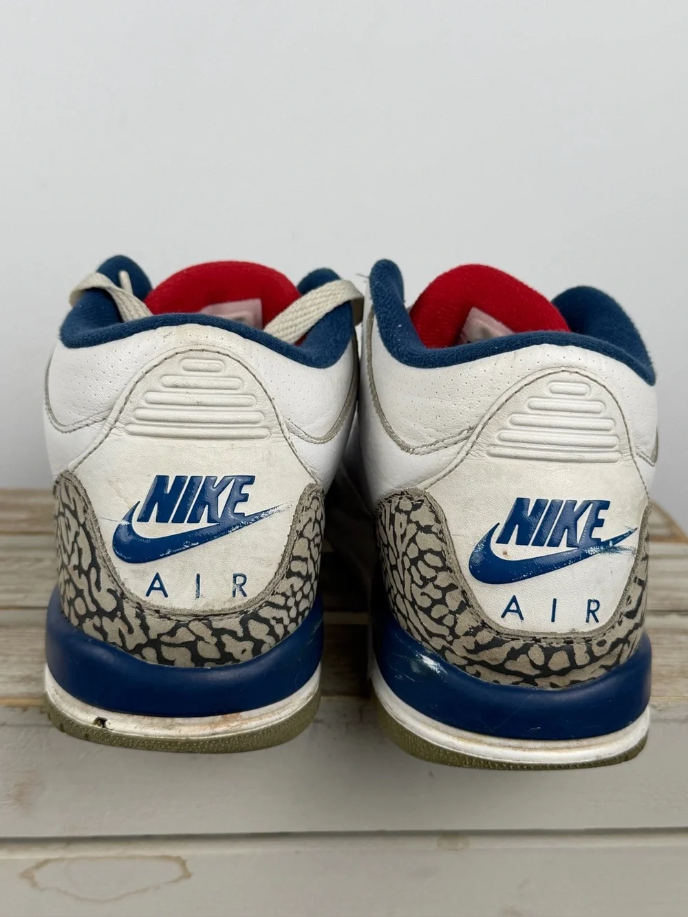 Nike Air Jordan 3 RetroTrue Blue sneakers elephant print overlays kids size 4.5Y